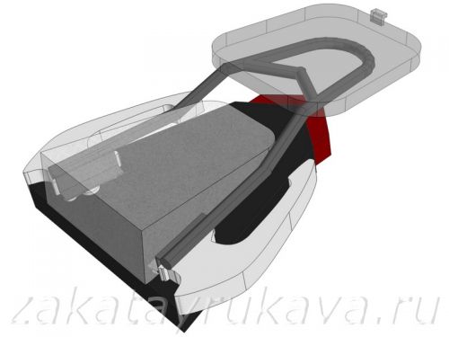 3D-модель багажника для Stels Flex 250. Общий вид на мотоцикле.