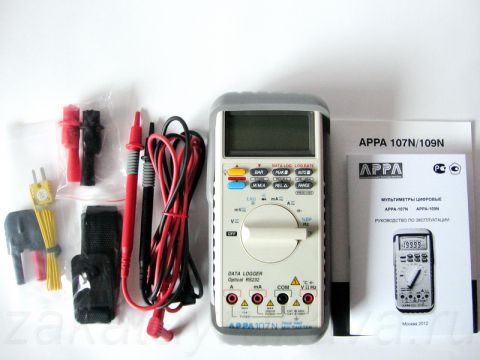 Комплект поставки цифрового мультиметр APPA 107N.